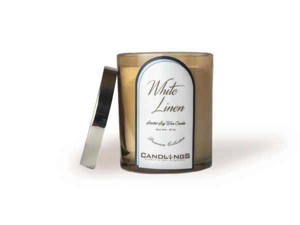 White Linen Scented Candle - Image 5